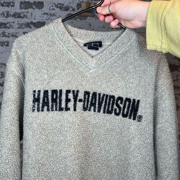 Harley Davidson | Teddy vneck vintage pullover - Picture 1 of 10